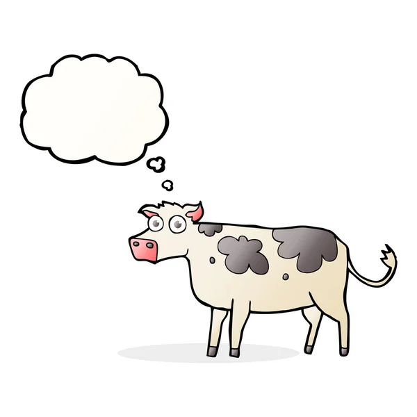 Gedankenblase Karikatur Kuh — Stockvektor