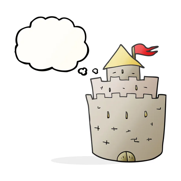 Myšlenka bubliny cartoon hrad — Stockový vektor