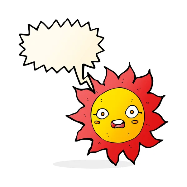 Cartoon sun with speech bubble — Stock Vector