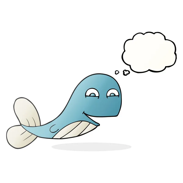 Pensée bulle dessin animé baleine — Image vectorielle