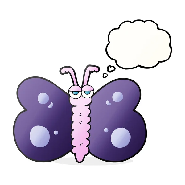 Dacht dat bubble cartoon vlinder — Stockvector