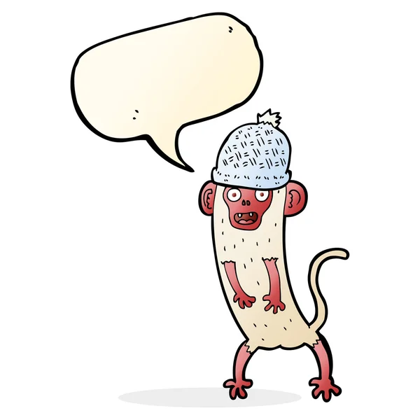 Karikatur verrückter Affe mit Sprechblase — Stockvektor