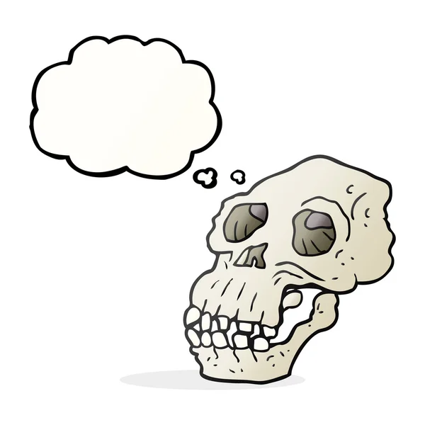 Thought bubble cartoon ancient skull — Stock Vector