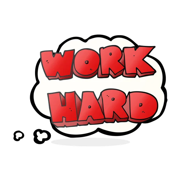 Hard werk-symbool van de gedachte bubble-cartoon — Stockvector