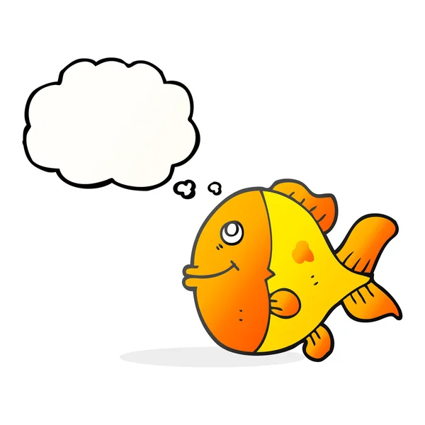 Thought bubble cartoon fish — Stock Vector