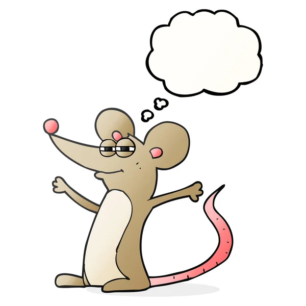 Pensamento bolha desenho animado mouse — Vetor de Stock