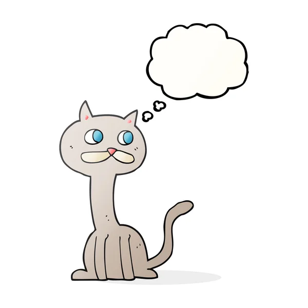 Pensamiento burbuja dibujos animados gato — Vector de stock