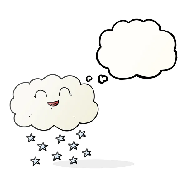 Gedankenblase Cartoon Wolke schneit — Stockvektor