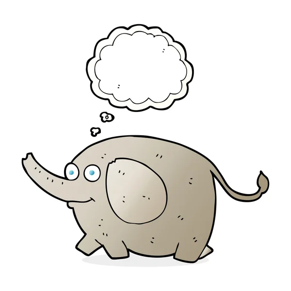 Gedachte zeepbel cartoon olifant — Stockvector