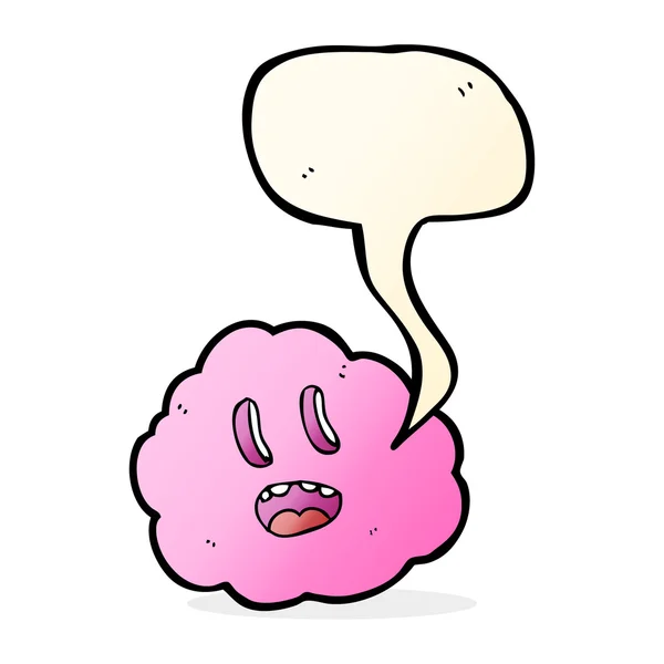 Nube espeluznante de dibujos animados con burbuja de habla — Vector de stock