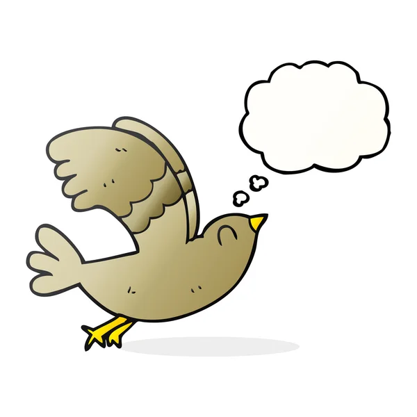Pensamiento burbuja dibujos animados pájaro — Vector de stock