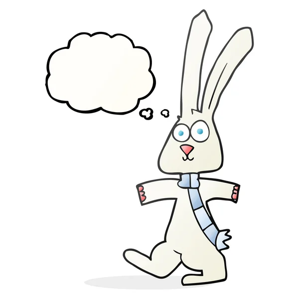 Pensamiento burbuja dibujos animados conejo — Vector de stock