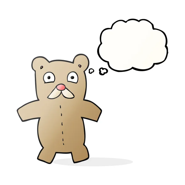 Gedachte zeepbel cartoon teddybeer — Stockvector