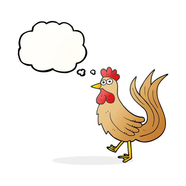 Pensamiento burbuja dibujos animados polla — Archivo Imágenes Vectoriales