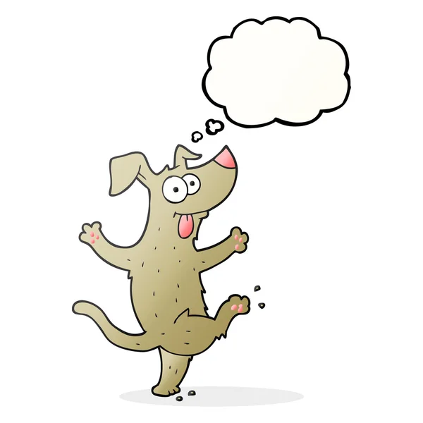 Trodde bubble cartoon dansande hund — Stock vektor