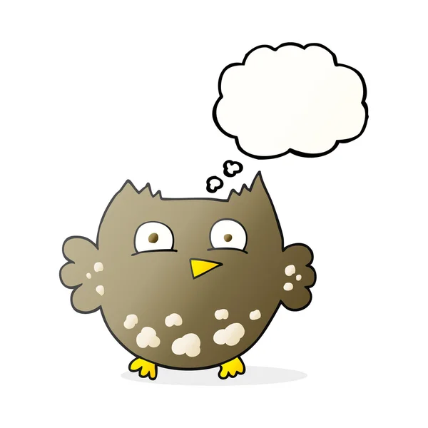 Trodde bubble cartoon little owl — Stock vektor