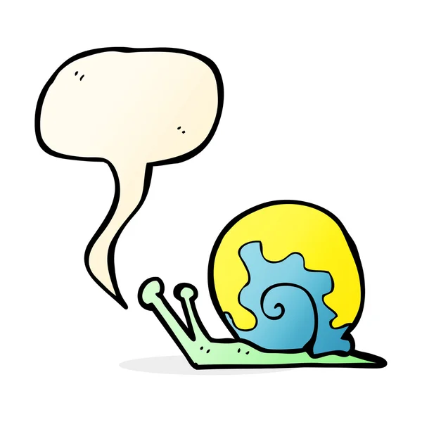 Escargot de dessin animé avec bulle de parole — Image vectorielle