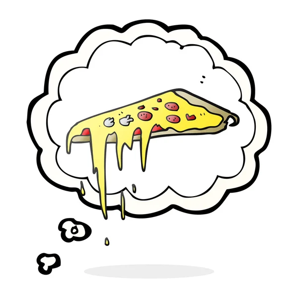 Pensamento bolha cartoon pizza —  Vetores de Stock