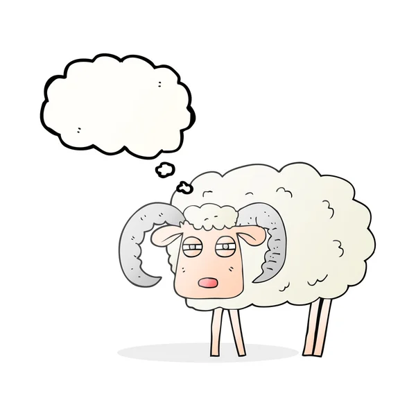 Pensamiento burbuja caricatura ram — Vector de stock