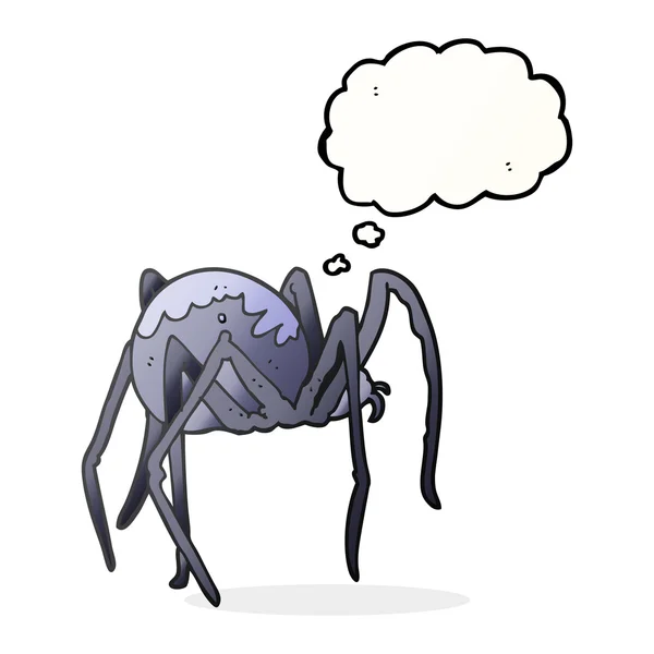 バブル漫画不気味なクモを考えた — ストックベクタ