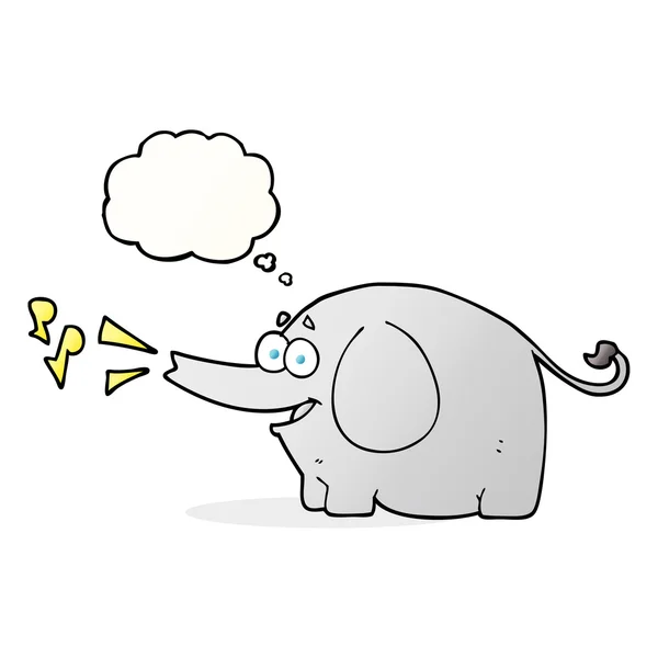 Pensamiento burbuja dibujos animados trompeta elefante — Archivo Imágenes Vectoriales