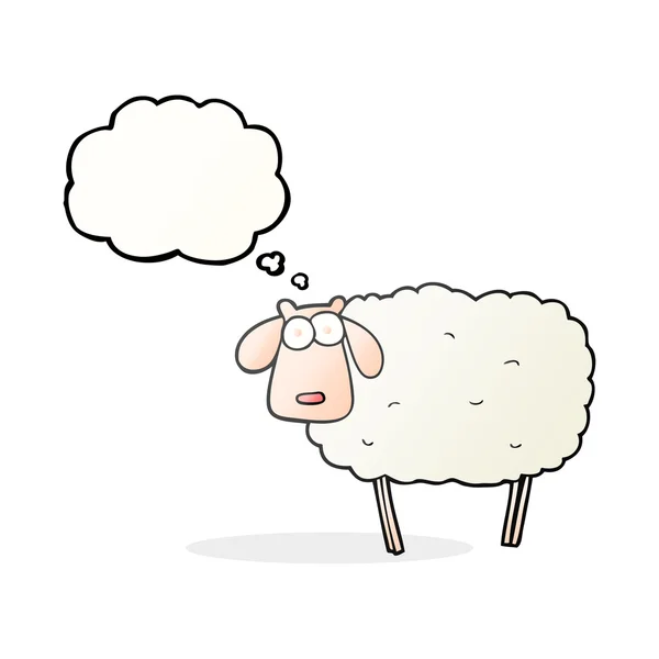 Myšlenka bubliny cartoon ovce — Stockový vektor