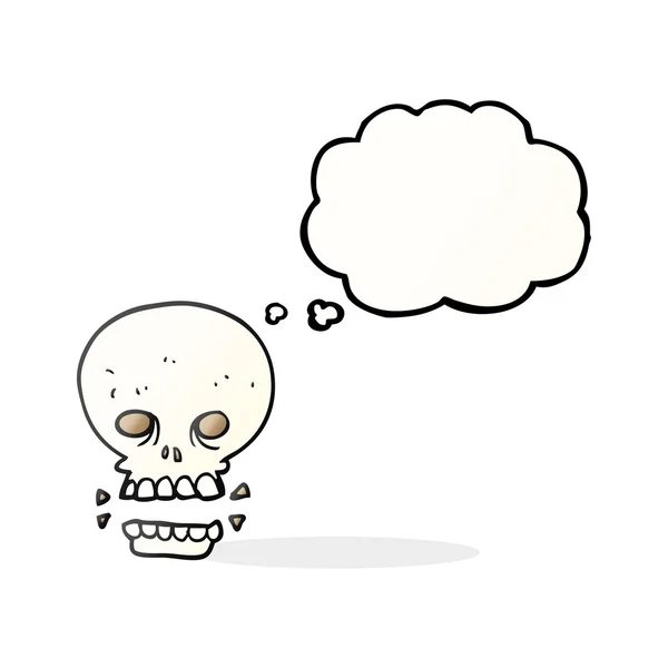 Thought bubble cartoon scary skull — Stock Vector