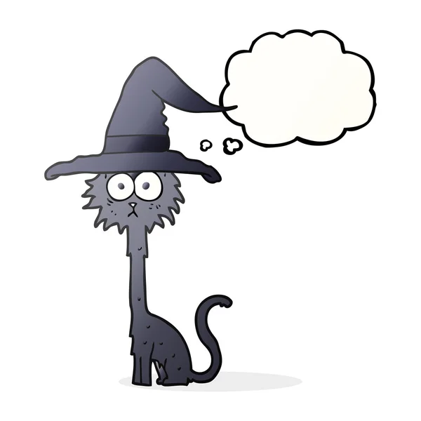 Pensamiento burbuja dibujos animados halloween gato — Archivo Imágenes Vectoriales