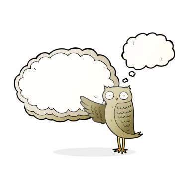 kabarcık karikatür baykuş işaret düşündüm