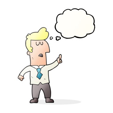 düşünce kabarcık karikatür işadamı