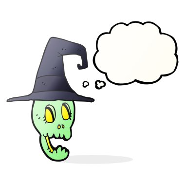 kabarcık karikatür kafatası cadı şapka takıyor sanıyordum