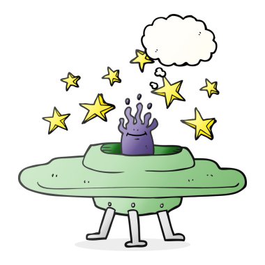 düşünce kabarcık karikatür uçan daire