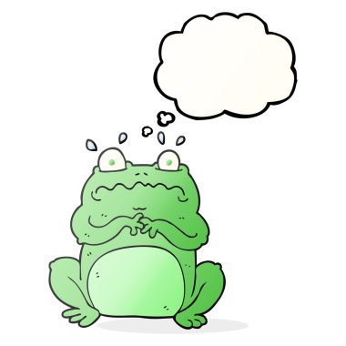 düşünce kabarcık karikatür komik kurbağa