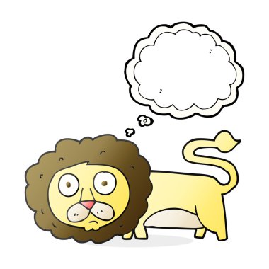 düşünce kabarcık karikatür aslan