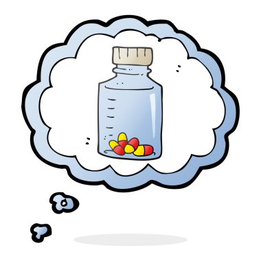 kabarcık karikatür kavanoz hap sanıyordum