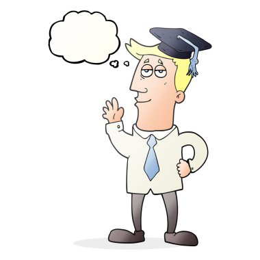 düşünce kabarcık karikatür mezunu