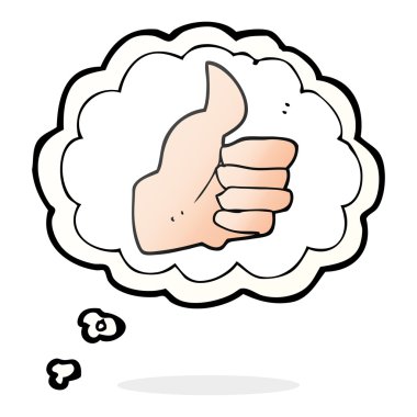 kabarcık karikatür başparmak yukarıya sembol sanıyordum