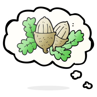 düşünce kabarcık karikatür meşe palamutları