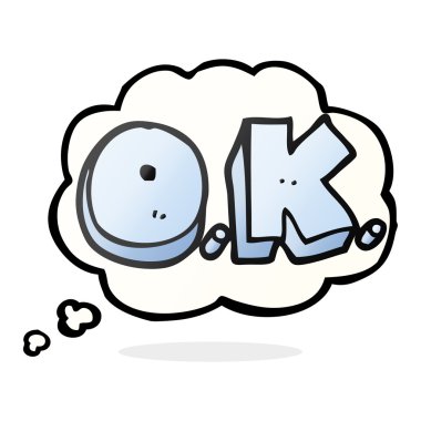 düşünce kabarcık karikatür kelime Tamam