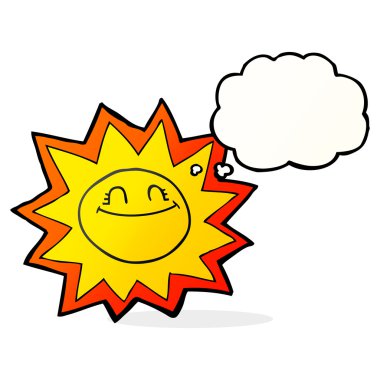 mutlu düşünce kabarcık karikatür güneş