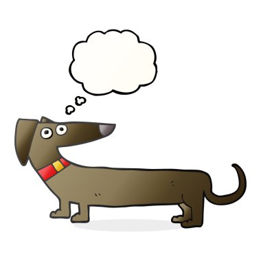 düşünce kabarcık karikatür sosis köpek