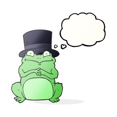 Silindir şapka kabarcık karikatür kurbağa sandım