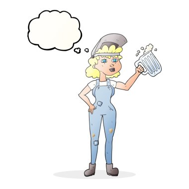 kabarcık karikatür çok çalışkan kadın bira ile sanıyordum 