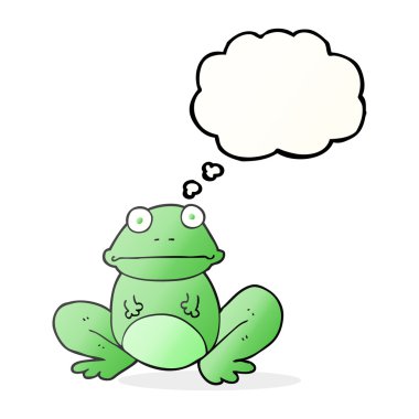 düşünce kabarcık karikatür kurbağa