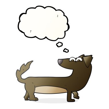 düşünce kabarcık karikatür köpek