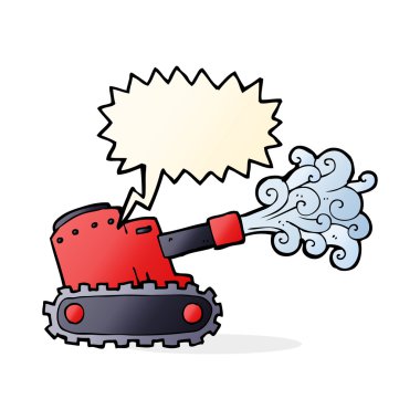 Konuşma baloncuklu karton ordu tankı