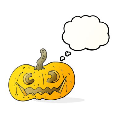 düşünce balonu çizgi film Cadılar Bayramı Balkabağı