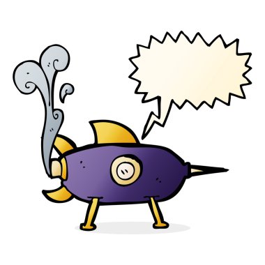 çizgi film uzay roketi ile konuşma balonu