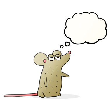 düşünce kabarcık karikatür fare