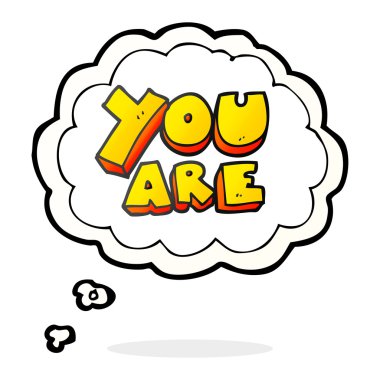 metin olan düşünce kabarcık karikatür